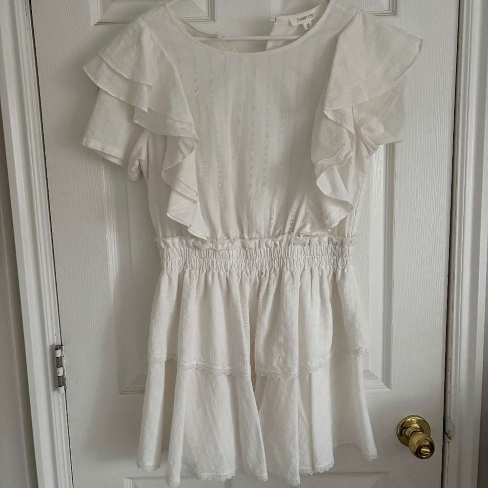 Shabby Chic white ruffle dress sz medium